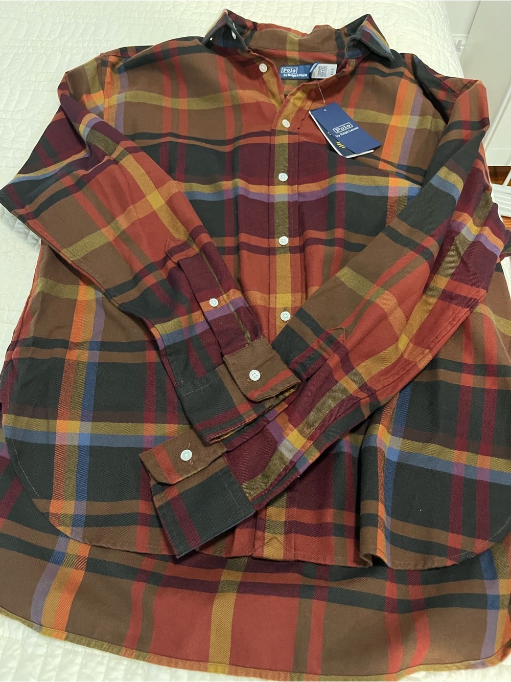 NWT Polo Ralph Lauren Plaid soft cotton flannel Shirt relaxed fit, 6